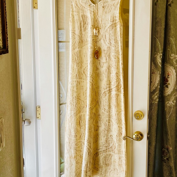 VINTAGE ETRO Linen Beach Party Dress V-Neck Shift - Picture 3 of 7